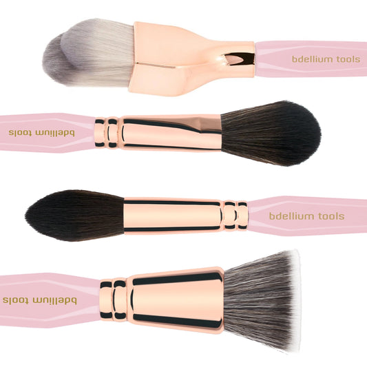 Bdellium Tools Pink Golden Triangle Face Brush Set