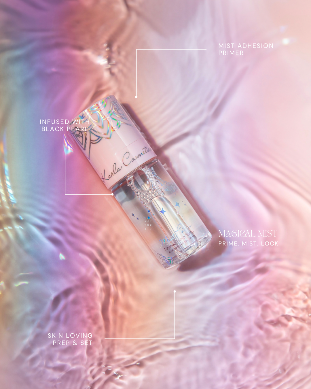 Karla Cosmetics Mist Potion – All-in-One Eyeshadow & Makeup Primer + Setting Mist.