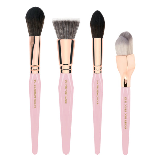 Bdellium Tools Pink Golden Triangle Face Brush Set